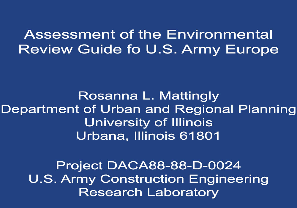 Assessment of Environmental Review Guide