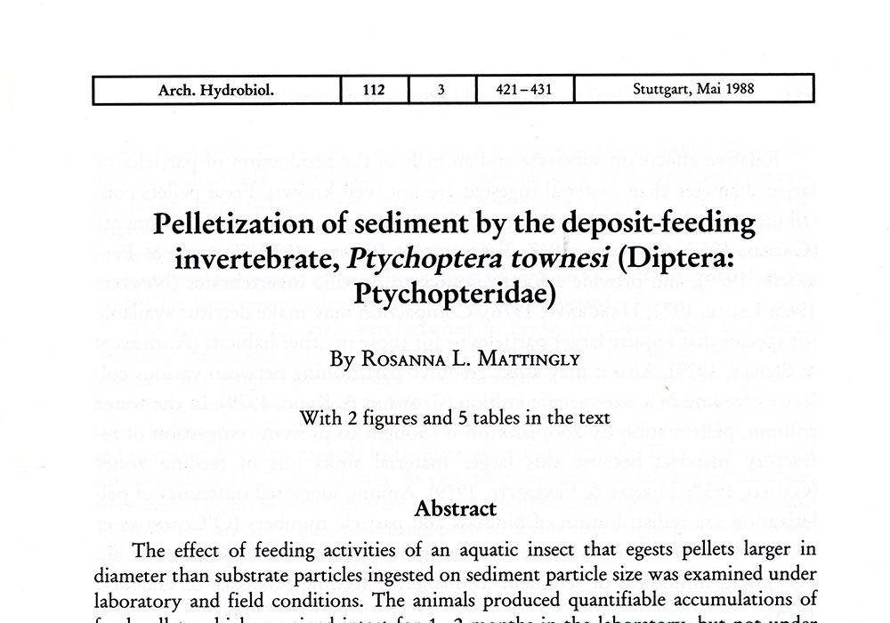 Pelletization by False Crane Fly Larvae Research