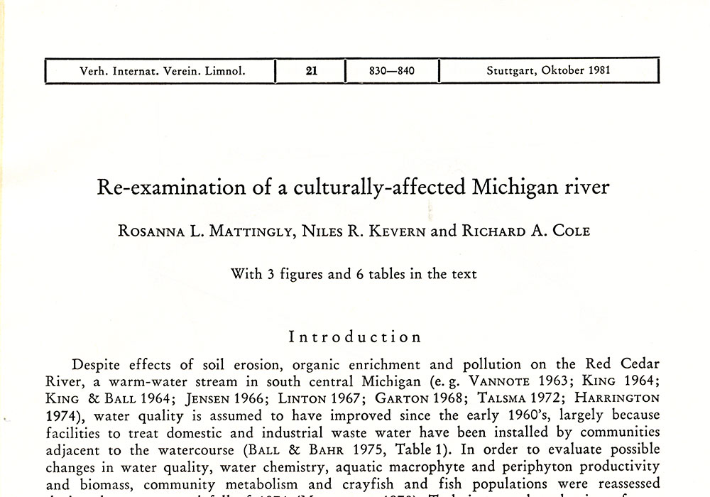 Research on the Red Cedar River, Michigan